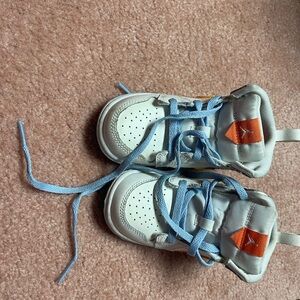 Jordan White and Blue Sneakers Sporty Design